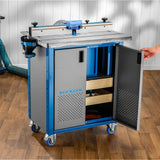 ROCKLER Steel Router Table Cabinet w/Router Dust Collection Box, Swivel Casters, Dual Dust Port & More - Steel Cabinet Holds Router Accessories, ROCKLER