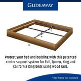 Glideaway X-Support Bed Frame Support System, GS-3 XS Model - 3 Cross Rails and 3 Legs - Strong Center Support Base for Full, Queen and King Mattress, Box Springs, and Bed Foundations Glideaway