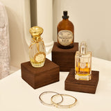 MOOCA Customizable Wooden Display Risers Set - 3 Different Height Stands for Jewelry, Watches, Cosmetics, and Accessory, Brown Color MOOCA
