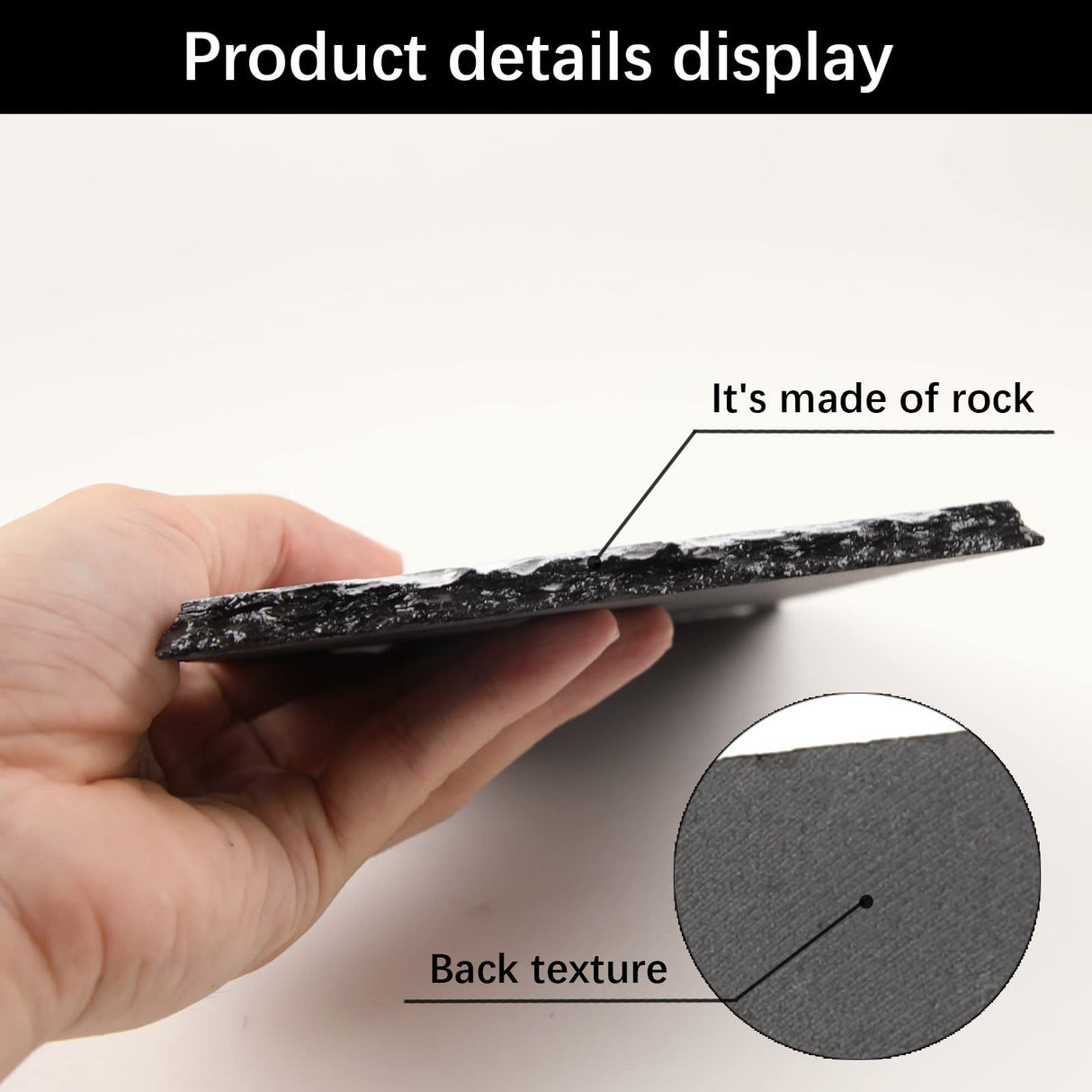 5 Pack Sublimation Slate Blanks Custom Stone Slate Picture Frame Heat Transfer Rock Photo Plaque 6x6 Inch with Display Stand Decoration for Desktop Souvenir DIY Personalized Gift ORJ