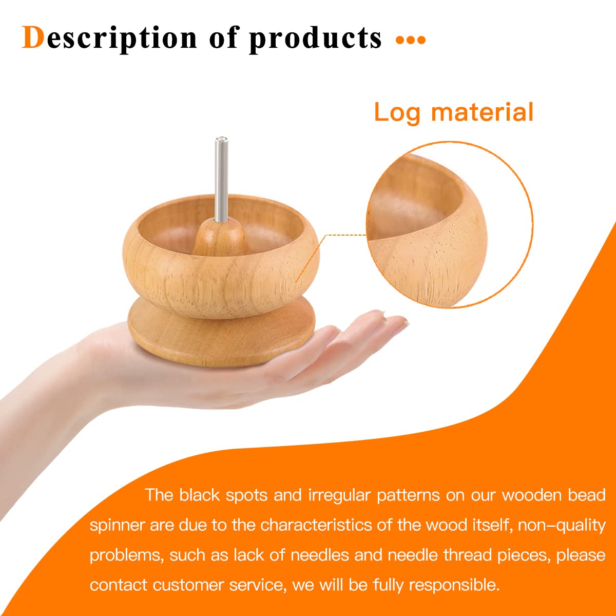 hobbyworker Upgrade Wooden Bead Spinner with 2 Pcs Big Needles,8000 Pcs Seed Beads and 1 Surprise Gift Pack for Jewelry Making Tools,Quickly Stringing Beads Tool, Manual Operated hobbyworker