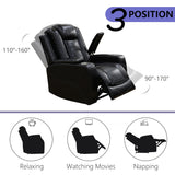 Anthato Leather Power Recliner Sofa Set, Living Room Furniture Sets, 2 Piece Reclining Sofa Set with LED, Black Recliner Furniture with Arm Storage/Cup Holders/Charging Ports for Home Theater/Office Anthato