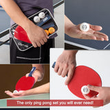 Glymnis Ping Pong Paddles Set of 4 Table Tennis Rackets with 8 Balls, Storage Case for Indoor Outdoor Table Tennis Paddle Game Accessories Glymnis