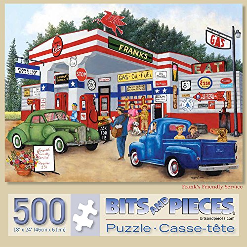 Bits and Pieces – 500 Piece Jigsaw Puzzle for Adults – Frank's Friendly Service - Americana Summer Jigsaw Puzzle by Kay Lamb Shannon, Puzzle Size: 18" x 24" (500 Pieces Frank's Friendly Service) Bits and Pieces