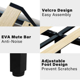 Fastroby Queen Size Bed Frame with Adjustable Headboard and 2 Storage Drawers, Upholstered Bed Frame Queen with RGB LED Light and Charging Station, Easy Assembly, No Box Spring Needed, Off White Fastroby