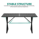 YITAHOME 5 Piece Patio Dining Set Outdoor Furniture Stackable All-Weather Comfortable Rope and Rattan Chairs Metal Frame with Faux Wood Tabletop for Courtyard Backyard Poolside Balcony, Black & Grey YITAHOME