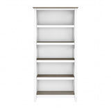 Bush Business Furniture Key West 5-Shelf Bookcase in Shiplap Gray and Pure White Bush Business Furniture
