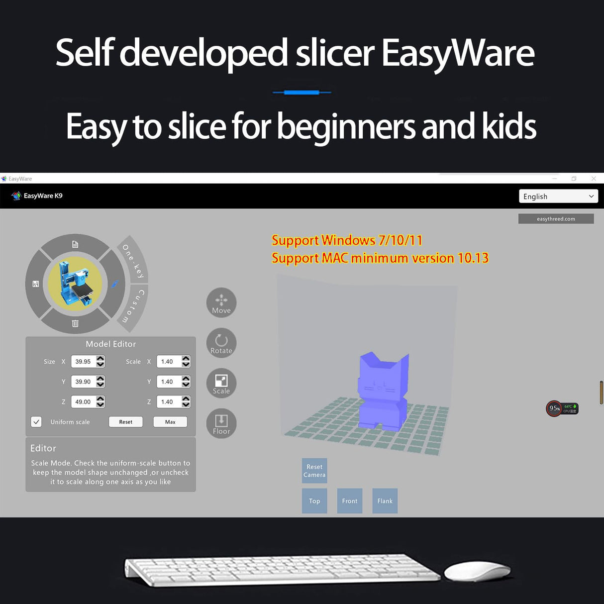 FDM Mini 3D Printer for Beginners, Smoothly Printing High Accuracy Mini 3D Printer with Uniform Heating, Quick Assembly, Easy for Kids (US Plug) Bewinner