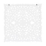 Deco 79 Wooden Floral Handmade Home Wall Decor Intricately Carved Wall Sculpture with Mandala Design, Wall Art 36" x 2" x 36", White Deco 79