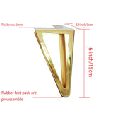 Hyever 6 Inch Gold Furniture Legs Heavy Duty Metal Furniture Feet, Golden Sofa/Cabinet/Table Legs 4Pcs, 6 Inch Cabinet Legs Set of 4,Couch Feet Replacement for Cabinet Dresser (Gold) Hyever