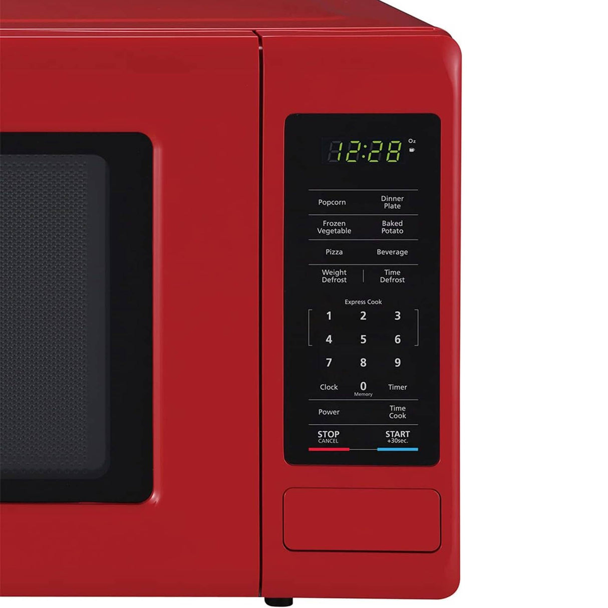 Magic Chef 0.9 Cubic Feet 900 Watt Small Stainless Countertop Microwave Oven for Compact Spaces w/ 6 Pre Programmed Cooking Modes, Red Magic Chef
