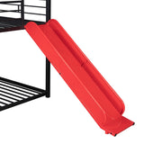 Harper & Bright Designs House Bunk Bed with Slide, Twin Over Twin Bunk Bed with Roof and Guardrails, Metal Bunk Bed Twin Over Twin, House Bed for Kids, Teens, Girls, Boys (Black & Red) Harper & Bright Designs