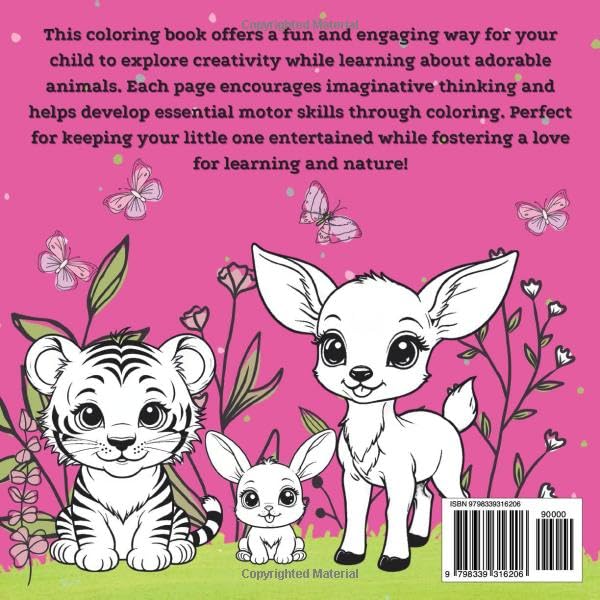 Cute baby animals: Coloring book of adorable animals for kids 2-6yrs WoodArtSupply