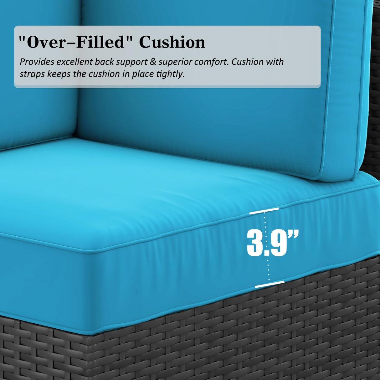 LayinSun 8 Piece Patio Furniture Set with 44" Propane Gas Fire Pit Table, Outdoor Sectional Conversation Set Wicker Rattan Sofa Set with Coffee Table LayinSun