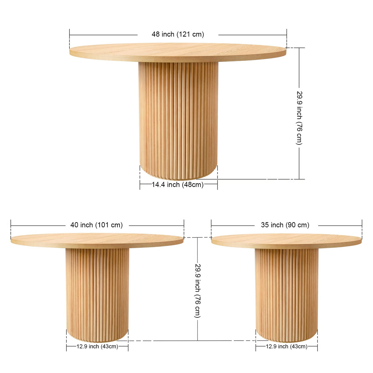 SIMTONAL Round Dining Table Modern Wood Kitchen Table 35'' Circular Tabletop for Leisure,35''L x 35''W x 29.9''H SIMTONAL