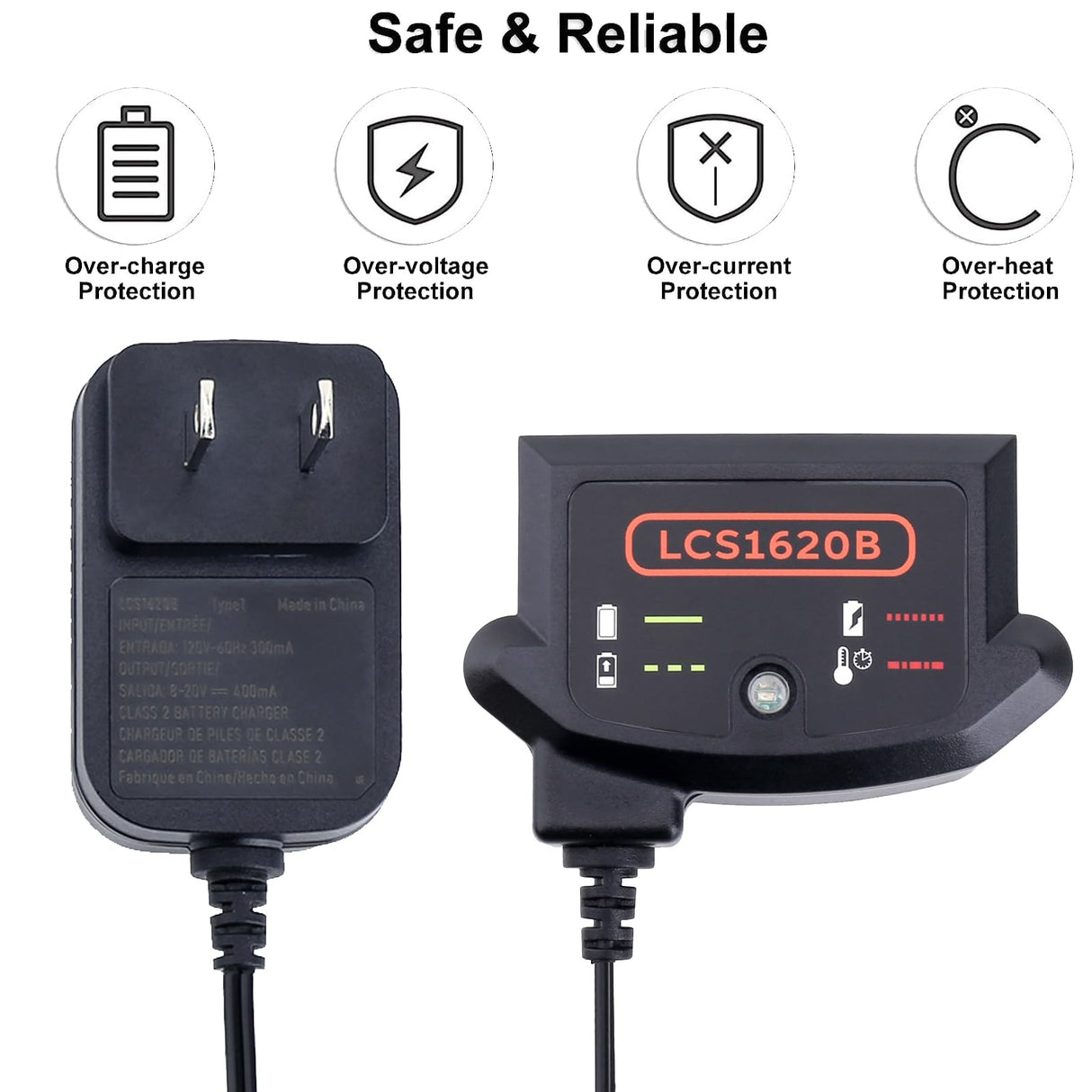 20V MAX Lithium Battery Charger Replacement for Black Decker LCS1620B,Compatible with Black and Decker 20Volts Li-ion Battery LBXR20 LBXR20-OPE LB2X4020 LBX4020 LB20 LBX20 LBXR2020-OPE Gonocop