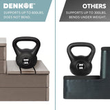 DENKOE Hot Tub Steps - Wood Looking Plastic Steps - 100% Waterproof Spa Steps - Brown Non Slip, Heavy Duty Outdoor Steps, Multi Use as Porch Steps, Hot Tub Stairs, or Outdoor Stairs, Fits Any Spa Size DENKOE