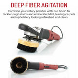 HI-TECH 5” Wood Block Brush – Carpet & Upholstery Shampoo Tool for Rotary Buffers & Polishers– Medium Soft Bristles– Car Detailing Scrub Brush Discount Car Care Products