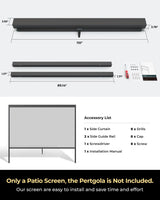 UNISHADES Retractable Pergola Sun Shade, for use on The Side of a 9.17'L × 7.75'H pergola to Block Out Light and Mosquitoes, not The pergola Itself. UNISHADES