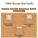 Niviy Boho Table Runner for Thanksgiving Christmas Winter Home Decor 72 Inches Long Farmhouse Macrame Table Runner Cotton Linen Woven Table Runners for Dining Table Decoration, Beige & Brown Niviy