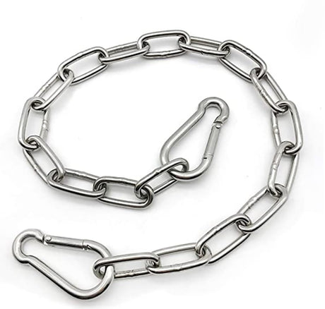 1 PCS Heavy Duty Stainless Steel Chain 550LB Capacity for Punching Bags Hanging Chair Hammocks Swing Trapeze Yoga (20, 4MM) MIKMAYTOO