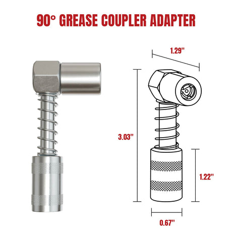 Thorstone Grease Gun Kit, 7000PSI Heavy Duty Pistol Grip Grease Guns Set | Loop & Lock Storage | 14oz Load Capacity | 18" Flex Hose | 1 Lock Coupler | 1 90 Degree Grease Coupler | 1 Basic Coupler Thorstone