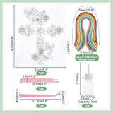 PH PandaHall Paper Quilling Kit Cross Quilling Tool Supplier Flower Butterfly Paper Quilling Template Board DIY Crafts Set Quilling Patterns for Beginner Adults 9.6x8.2in PH PandaHall