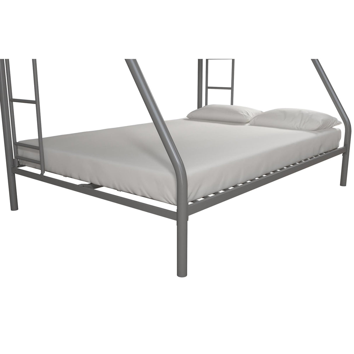 DHP Dusty Metal Bunk Bed with Secured Ladders, Twin/Full, Silver DHP