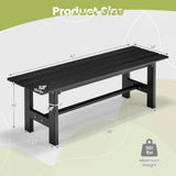 Tangkula 47” Black Outdoor Garden Bench for 2 - Sturdy Patio Seating with HDPE Slatted Seat & Metal Frame Tangkula