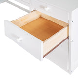 Polibi White Full Size Loft Bed with 5-Drawer Desk, Shelves, and Sturdy Ladder Polibi