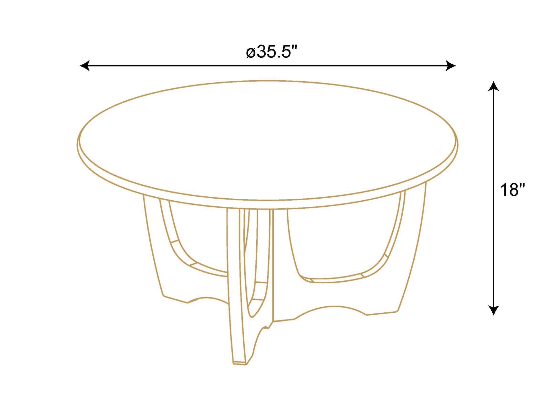 FINECASA Wooden Round Coffee Table Curved Leg, Accent Couch,Home Decoration, Living Room Tables, 36 x 18 Inches, Natural - WoodArtSupply