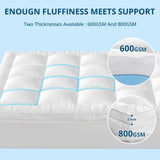 YUGYVOB Mattress Pad Extra Thick, Cooling, and Breathable Twin Mattress Topper 8-21" Deep Pocket Soft Down Alternative Fill YUGYVOB