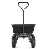 Gorilla Carts Poly Garden Dump Cart with Easy to Assemble Steel Frame, Camping Beach Wagon w/Quick Release System, 600 Pound Capacity, & 10 Inch Tires Gorilla Carts