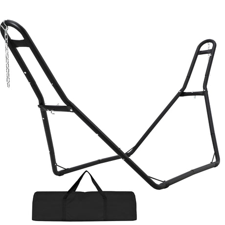 PioneerWorks Hammock Stand, Steel Hammock Frame Heavy Duty 550 LBS Capacity 2Person, Fits Hammocks 9 to 14 Ft, Portable Hammock Rack Adjustable Universal for Indoor Outdoor Backyard Camping Use PioneerWorks
