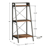 Herture 3-5.5 Gallon Fish Tank Stand with Shelf, Metal Frame Aquarium Stand with Storage and Power Outlet, for Multiple Fish Tank, 16.53" L*14.41" W Reptile Tank Rustic Brown PG11YGN Herture