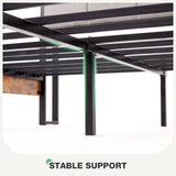 Novilla Full Size Bed Frame, Full Bed Frame Storage Headboard with Charging Station, Platform Metal Bed Frame with RGB Lights, Heavy Duty Steel Slat Support, No Box Spring Needed Novilla