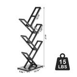 Ymesiyou 5 Tier Tree Bookshelf, Wisdom Tree Bookshelf, Modern Corner Book Shelfe, Small Bookshelf for Small Spaces, Utility Organizer for CDs/Books/Home Office/Living/Bedroom Room-Black Ymesiyou