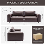 COLAMY 95" Oversized PU Leather Sofa, Comfy Sofa Couch with Extra Deep Seats, Wide Arm, Down Filled 3-Seater Modern Sofa for Living Room, Apartment Lounge-Chocolate COLAMY