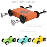 Toddler Toys for 1 2 Year Old Boy and Girl Gifts Wooden Race Track Car Ramp Racer with 4 Mini Car TOP BRIGHT