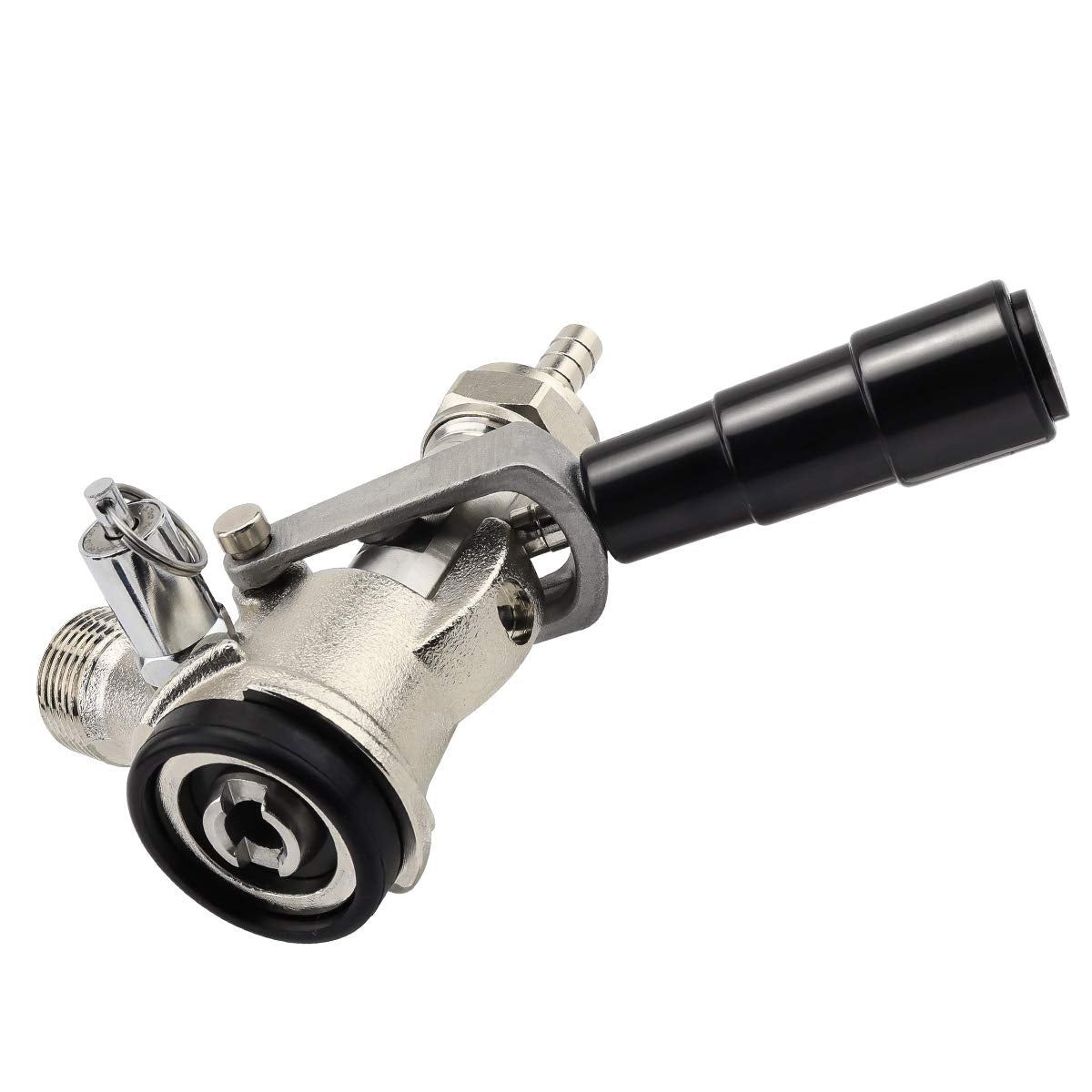 Keg Coupler, Sankey D Tap with 304 Stainless Steel Probe, Keg Coupler D System with Black Handle & Hose Clamp, D Style,Sankey D Tap for 5/16" ID Hose JANSAMN