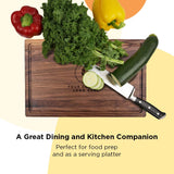 Center Logo-Personalized Wooden Cutting Board for Kitchen Juice Groove Natural Custom Engraved in USA, Corporate Restaurant Souvenir, Seminar PRINT SUPREMACY