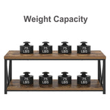 EXCEFUR Modern Coffee Table, Rustic Wood and Metal Living Room Table with Storage Shelf, Industrial Rectangle Center Table, 47 Inch Brown EXCEFUR