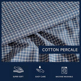 Nautica - Full Sheets, Premium Cotton Percale Bedding Set, Plaid Home Decor, Oeko-Tex Certified (Reece Plaid Navy, Full) Nautica