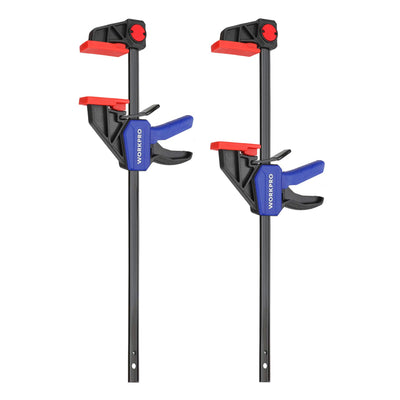 WORKPRO 12" Bar Clamps for Woodworking 2-Pack, Quick-Release Wood Clamps/Spreader Light Duty, One Hand F Clmaps 150 LBS Load Limit, Ideal for Woodworking and DIY Projects