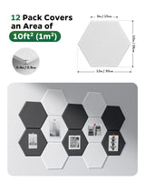 Topnaca Sound Proof Panels for Walls, 12 Pack Hexagon 12''×10''×0.4'' Self-Adhesive Soundproof Wall Panels, High Density Beveled Edge Acoustic Panels for Home, Office, Recording Studio, Room (White) Topnaca