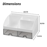 VITVITI Toothbrush Holders for Bathrooms Countertop, 5 Slots Toothpaste Bathroom Counter Sink Organizer with Drawers, Plastic Bathroom Organizer for Vanity/Makeup/Office White VITVITI