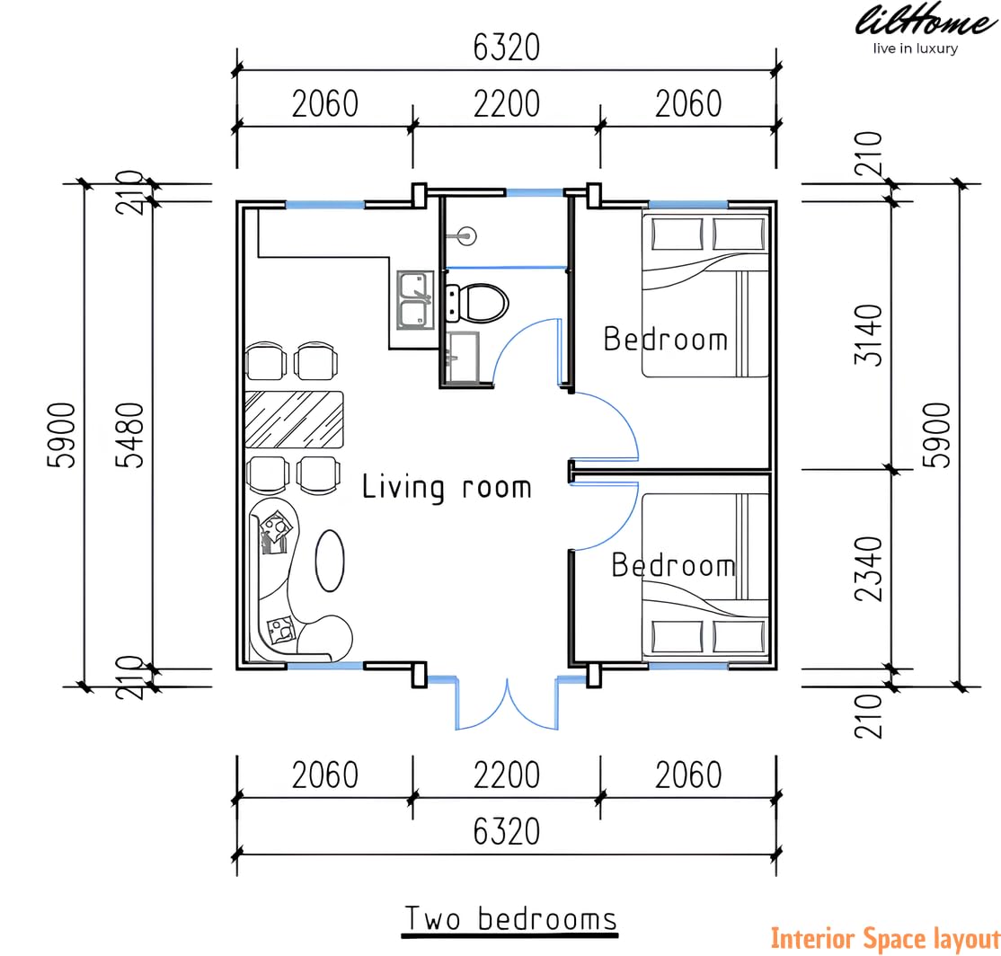 19x20FT Portable Prefabricated Tiny Home for Sale, Mobile Expandable Plastic Prefab House with 1 Full Equiped Bathroom and Kitchen,Container House for Adults Living,Foldable Home with Steel F - WoodArtSupply