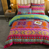 Erosebridal Bohemian Duvet Cover Sets 3 Pieces Exotic Style Bedding Coverset Boho Bedding Set Fade Resistant Bedspread Set Printing Microfiber Comforter Cover Pattern 1 Full Size Erosebridal
