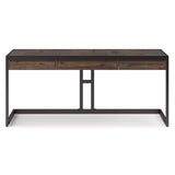 SIMPLIHOME Erina SOLID WOOD and Metal Modern Industrial 72 inch Wide Home Office Desk, Writing Table, Workstation, Study Table Furniture in Rustic Natural Aged Brown with 2 Drawers SIMPLIHOME