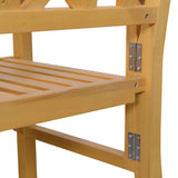 Outsunny Portable 4FT Wooden Garden Bench for Two with Backrest and Armrests Outsunny